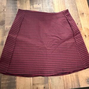 Altar'd State Burgundy Checkered Mini Skirt